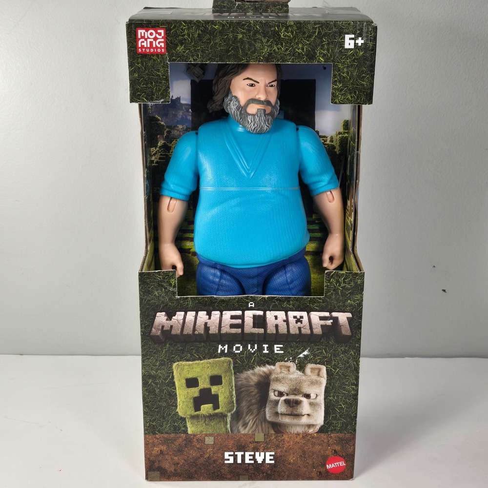 Mattel Minecraft Movie Steve Jack Black Action Figure Large Scale New In Box